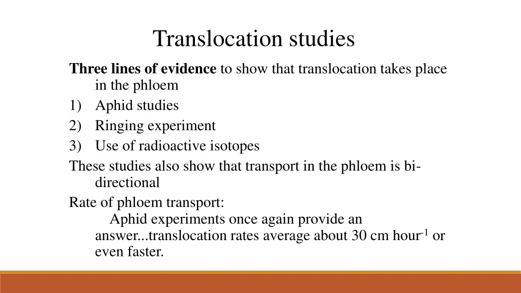 translocation studies