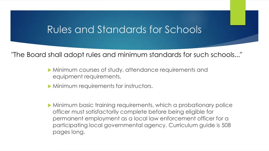 rules and standards for schools