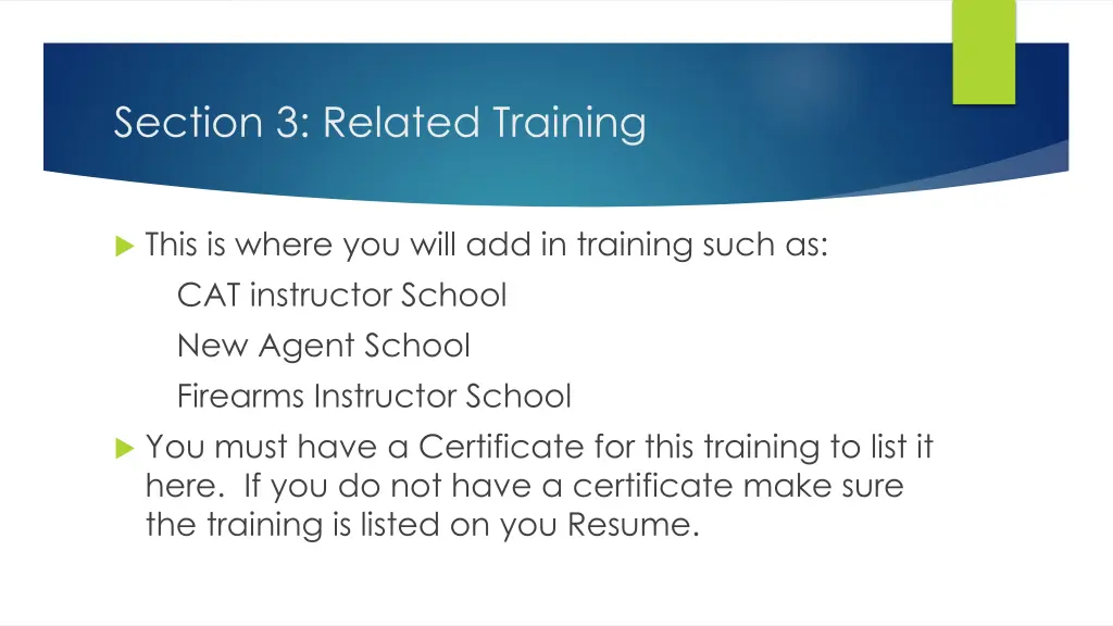 section 3 related training 1