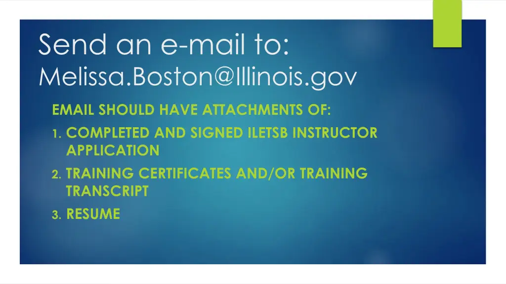 send an e mail to melissa boston@illinois gov