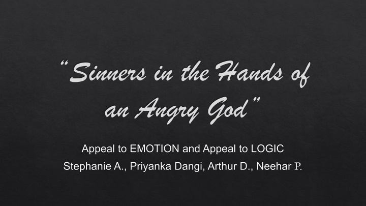 sinners in the hands of an angry god