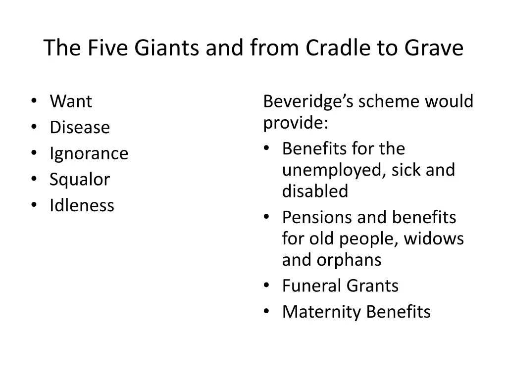 the five giants and from cradle to grave