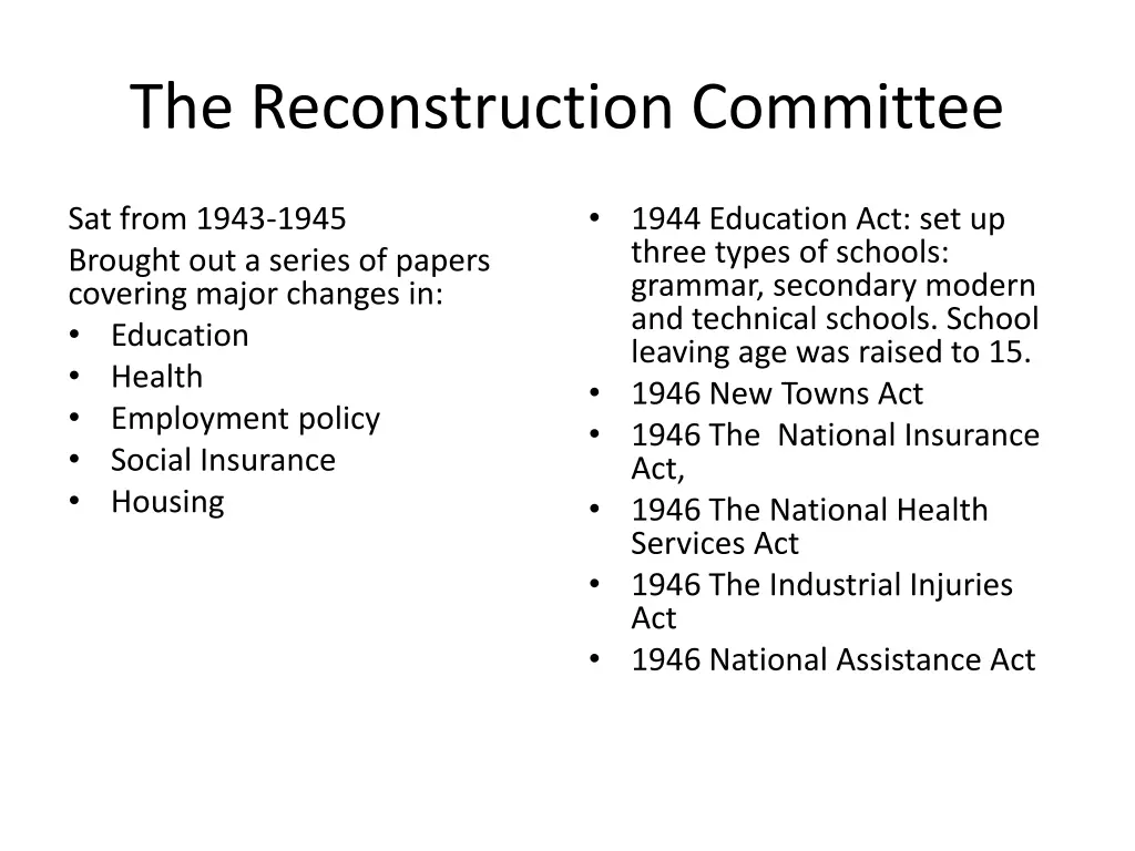 the reconstruction committee