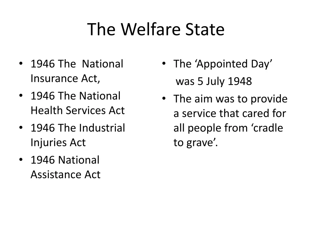 the welfare state