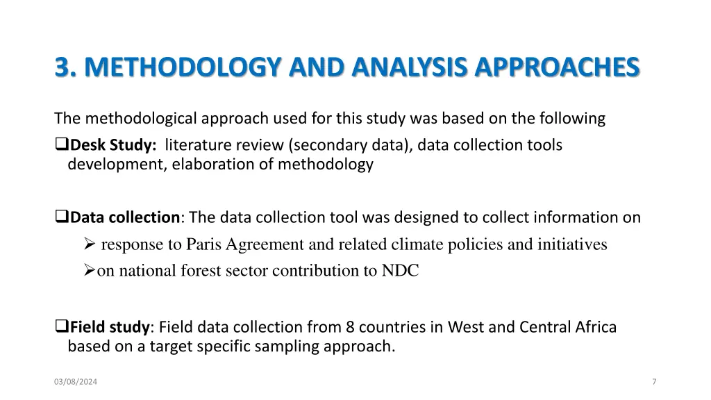 3 methodology and analysis approaches