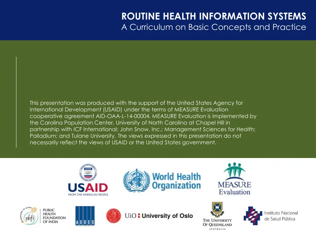 routine health information systems a curriculum 1