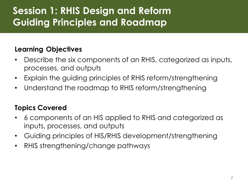 session 1 rhis design and reform guiding