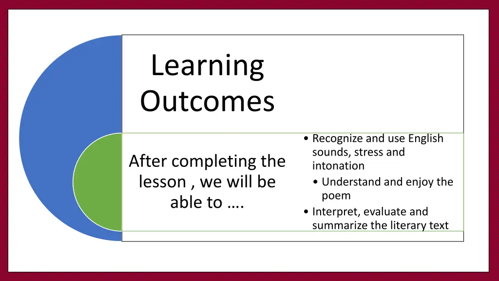 learning outcomes