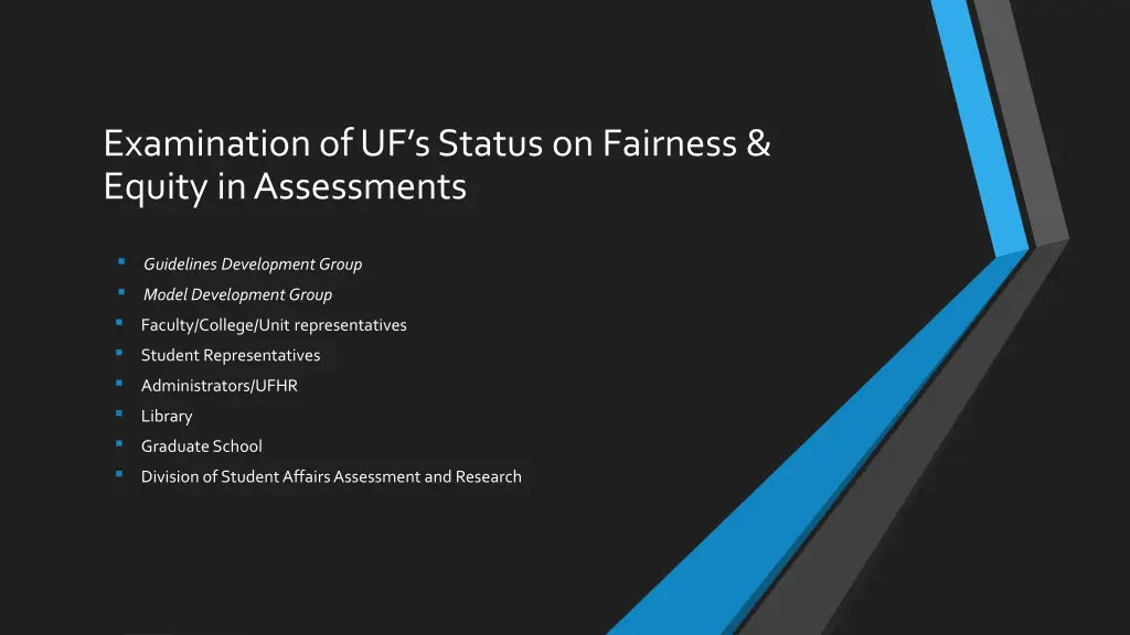 examination of uf s status on fairness equity