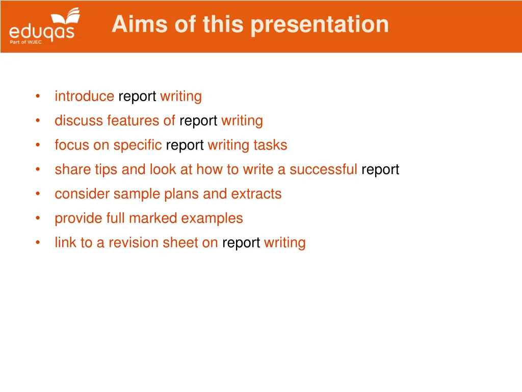 aims of this presentation