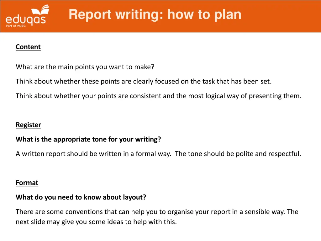 report writing how to plan