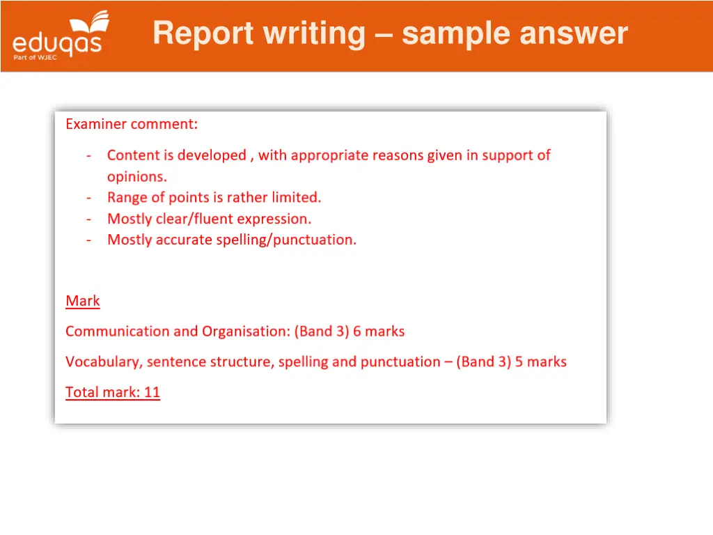 report writing sample answer 3