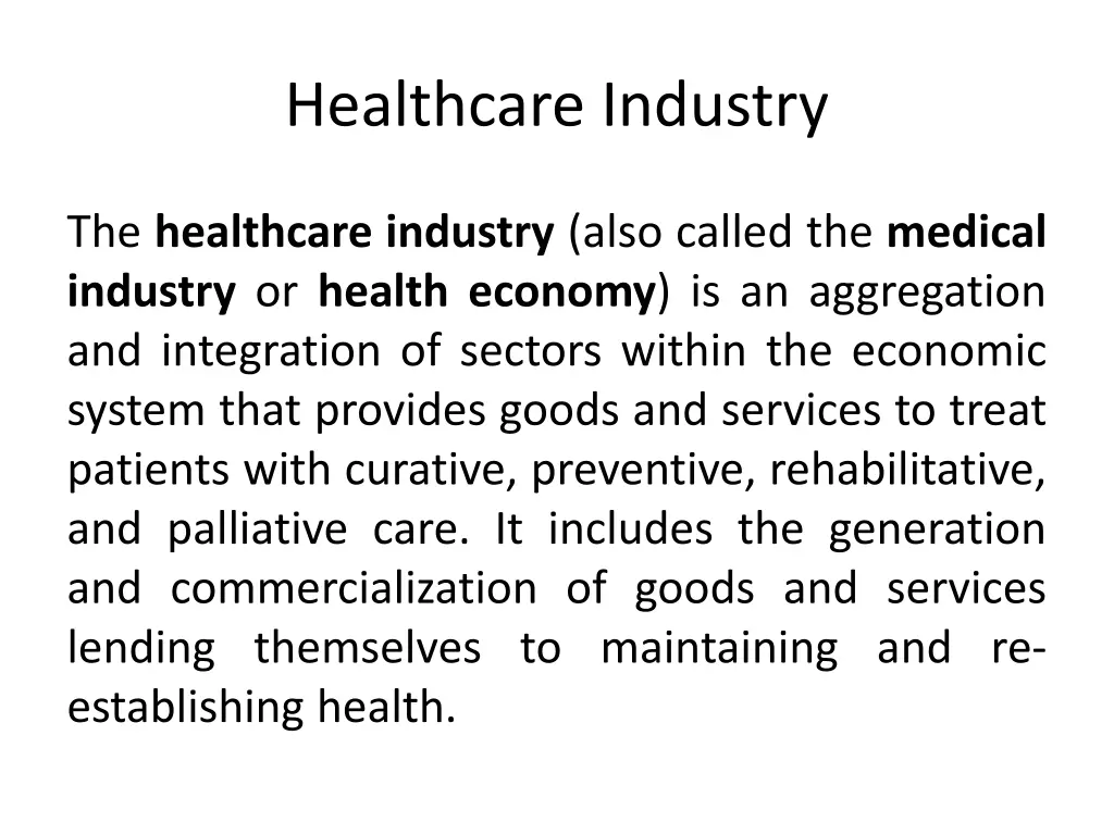 healthcare industry