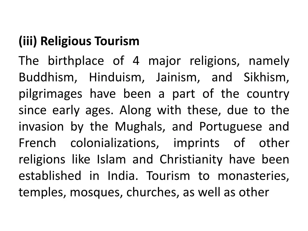 iii religious tourism the birthplace of 4 major