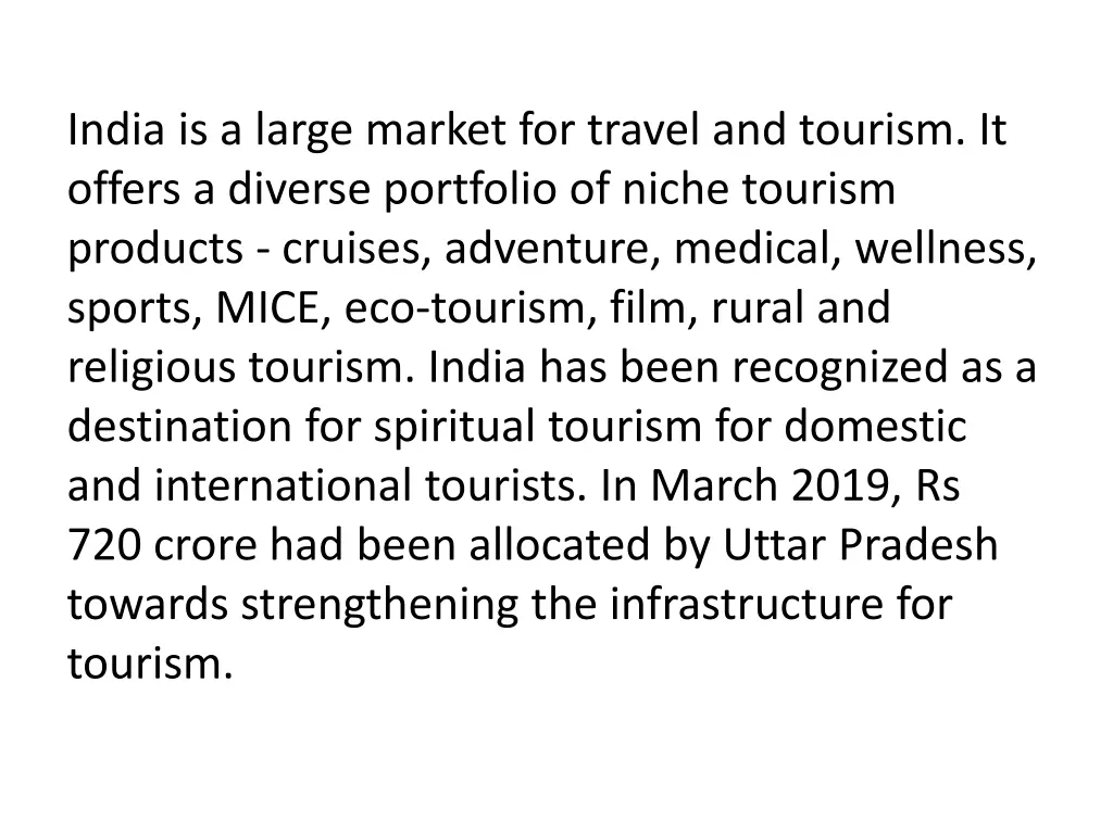 india is a large market for travel and tourism