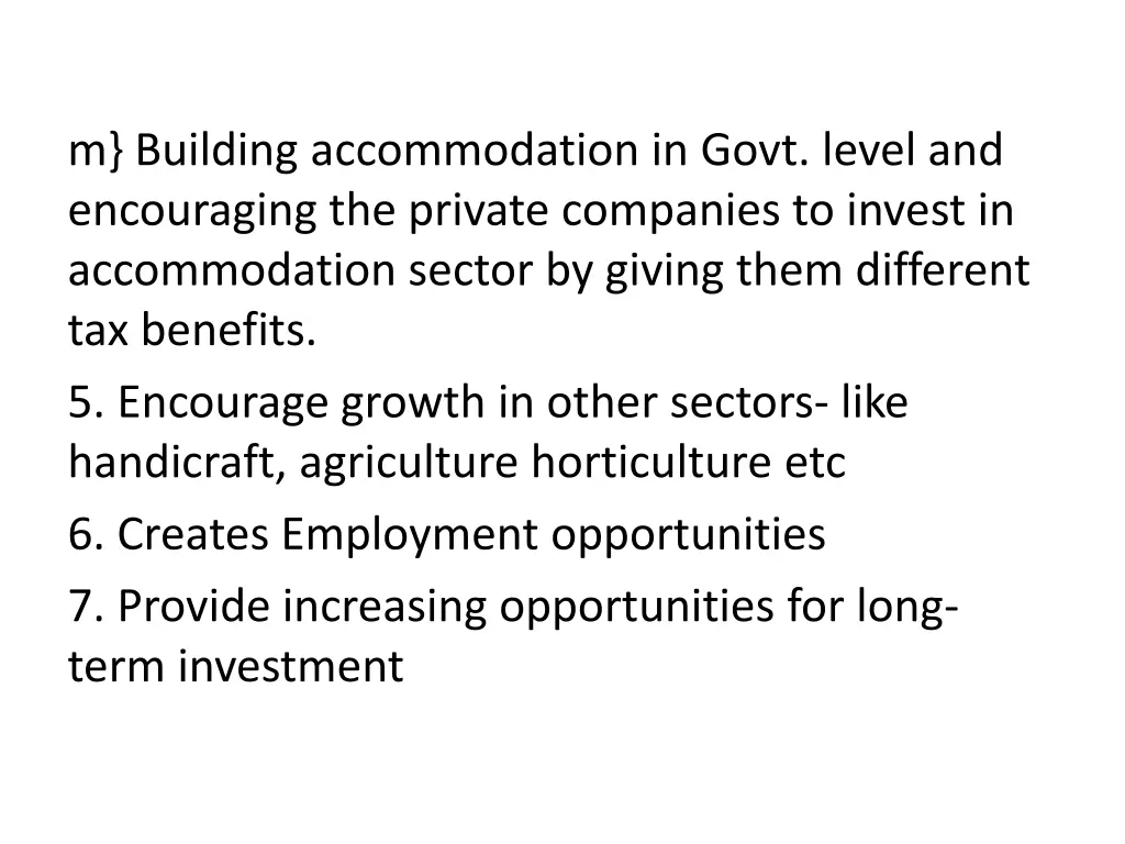 m building accommodation in govt level