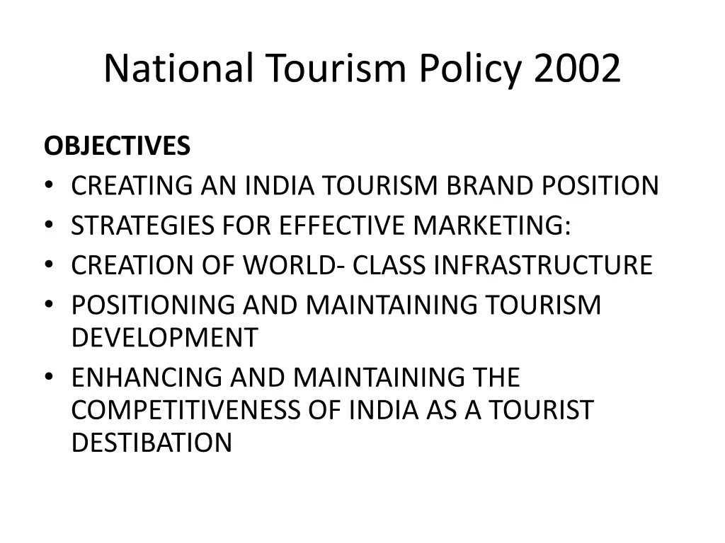 national tourism policy 2002