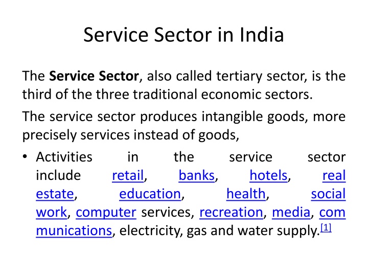 service sector in india