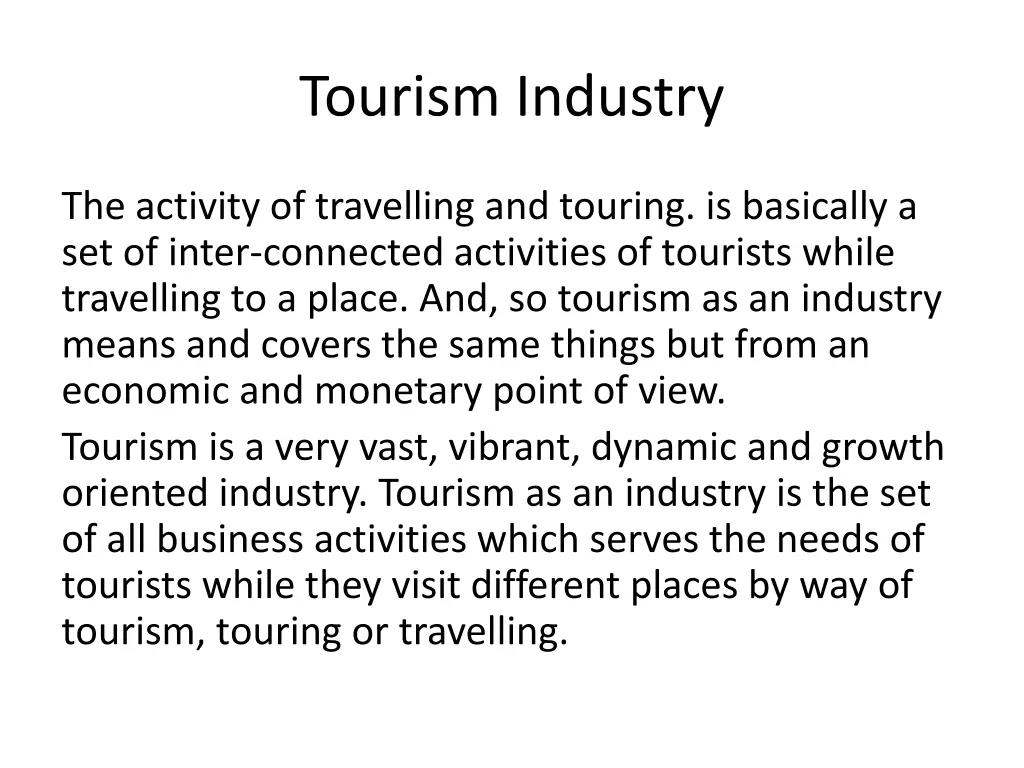 tourism industry