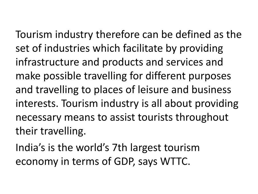 tourism industry therefore can be defined