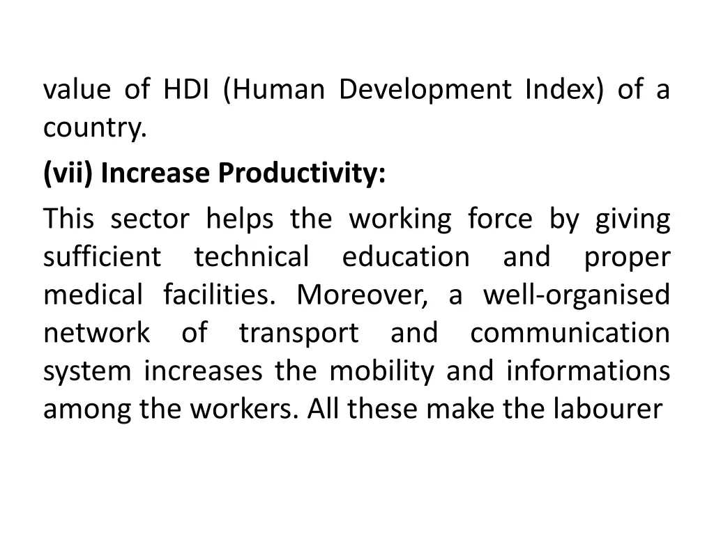 value of hdi human development index of a country