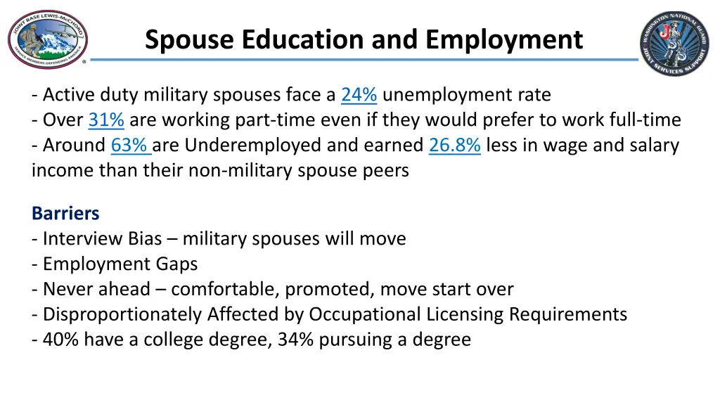 spouse education and employment