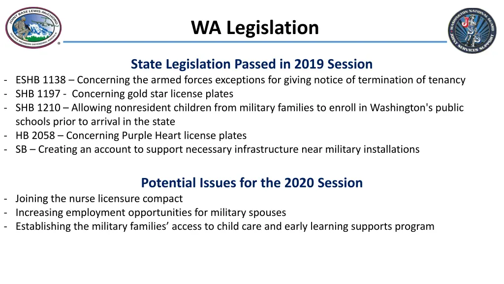 wa legislation