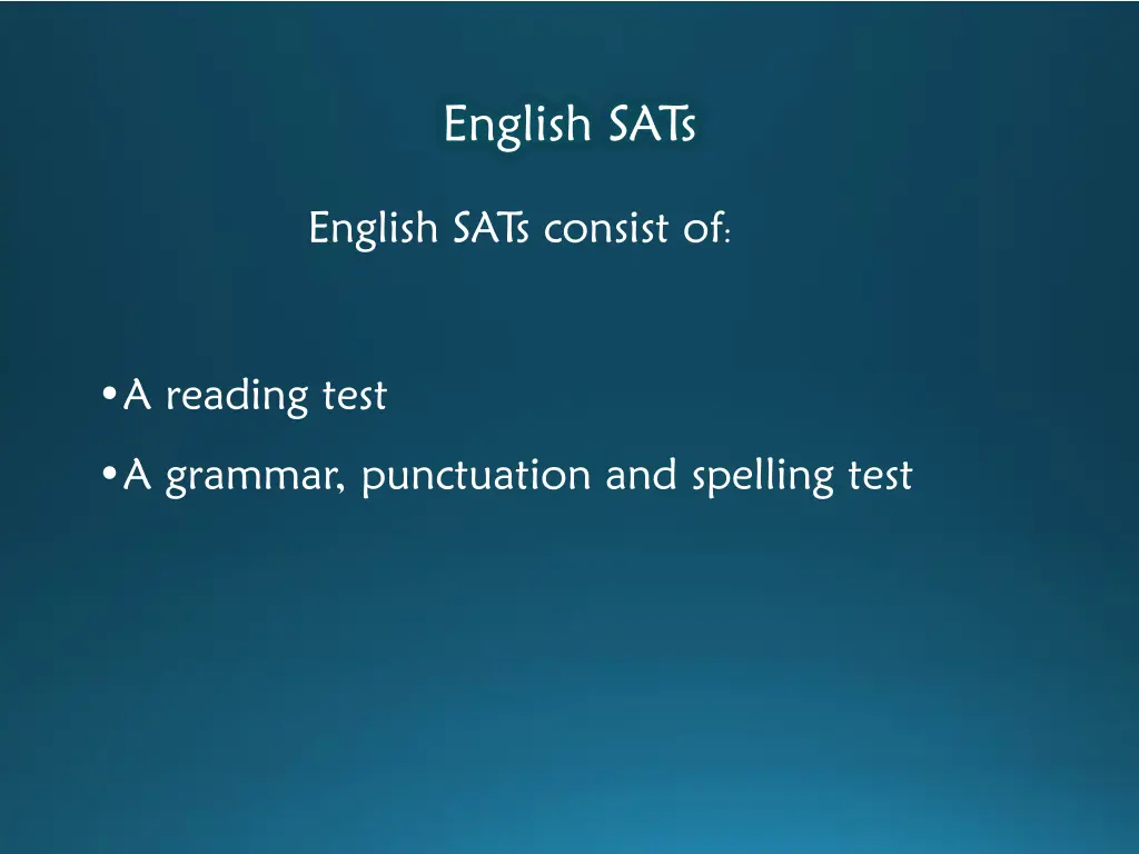 english sats