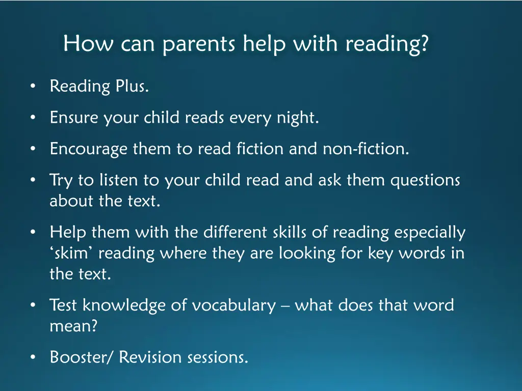 how can parents help with reading