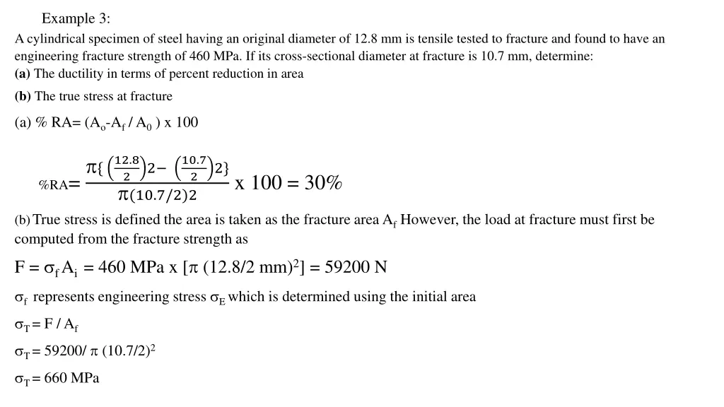 example 3 a cylindrical specimen of steel having