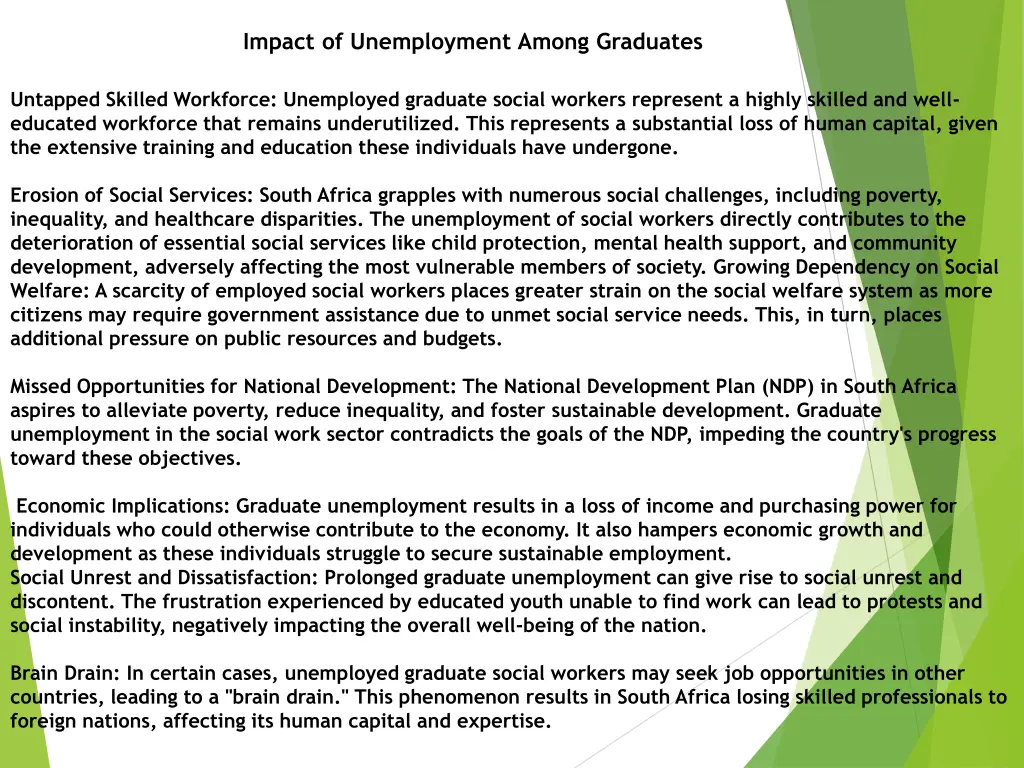 impact of unemployment among graduates