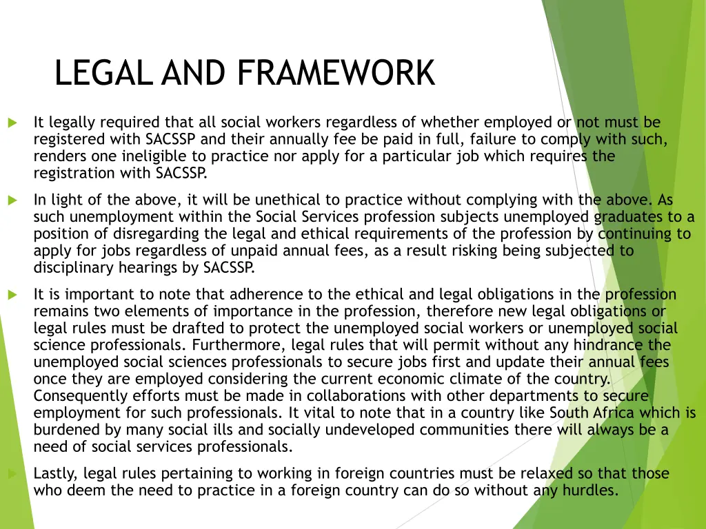 legal and framework