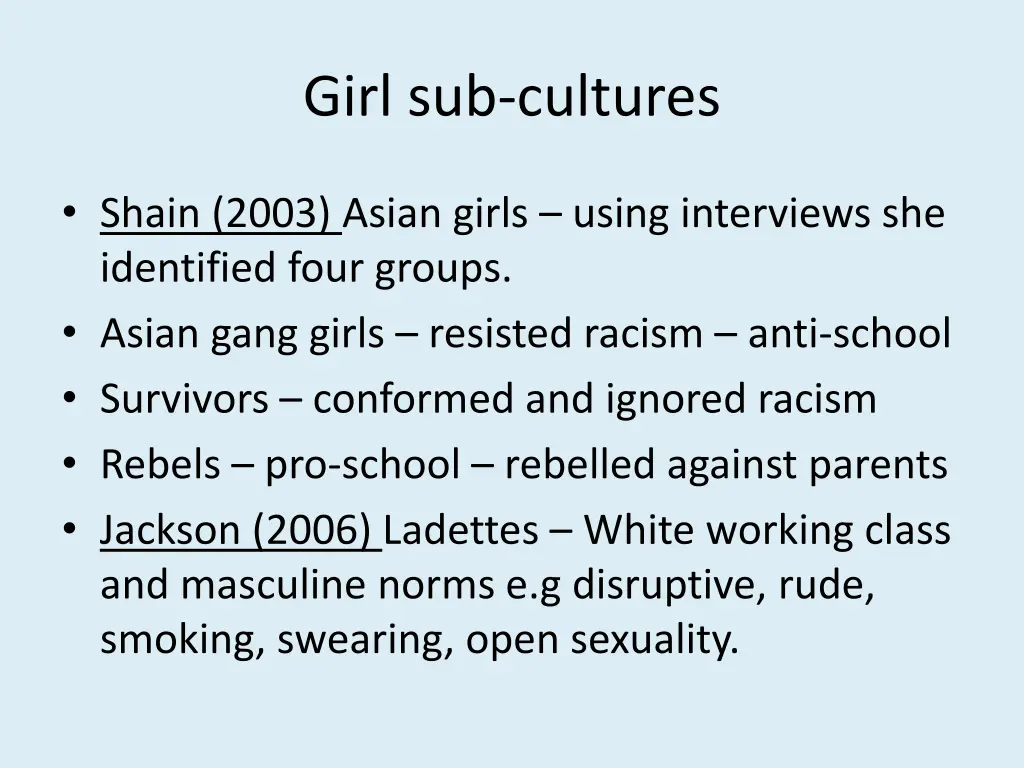 girl sub cultures