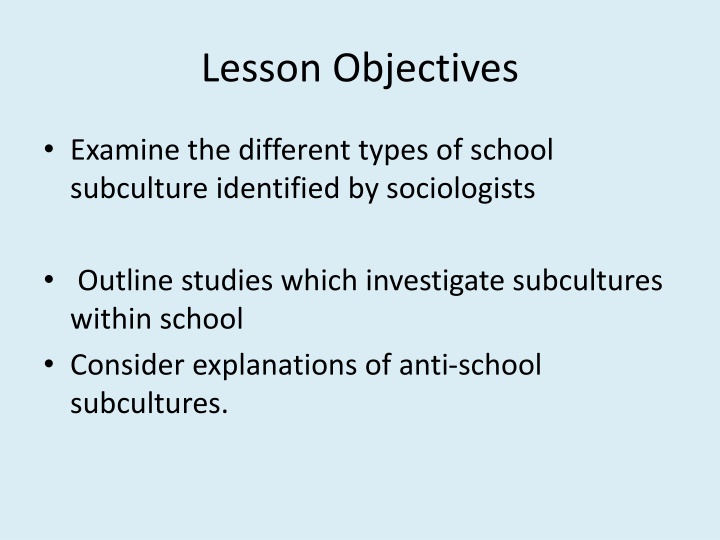 lesson objectives