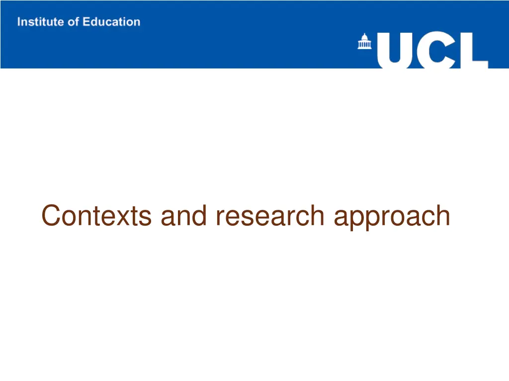 contexts and research approach