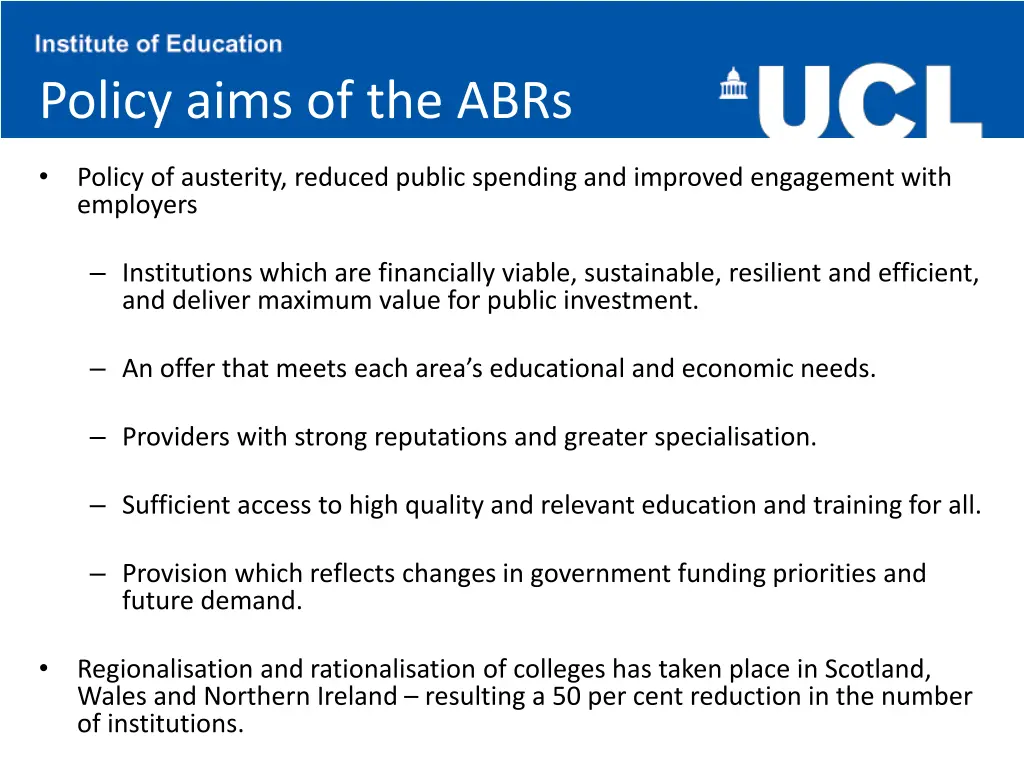 policy aims of the abrs