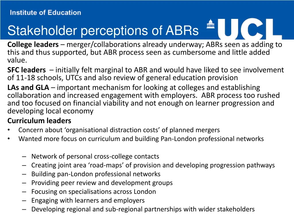 stakeholder perceptions of abrs