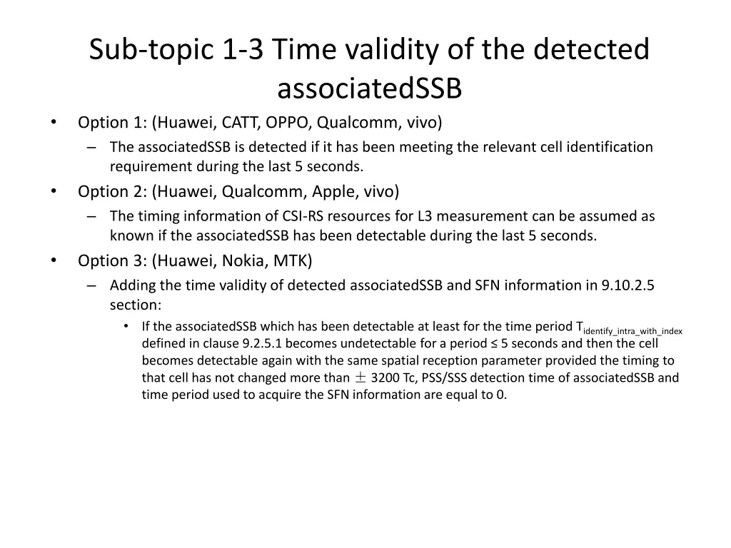 sub topic 1 3 time validity of the detected