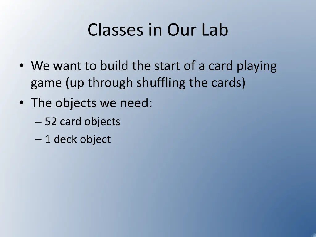 classes in our lab