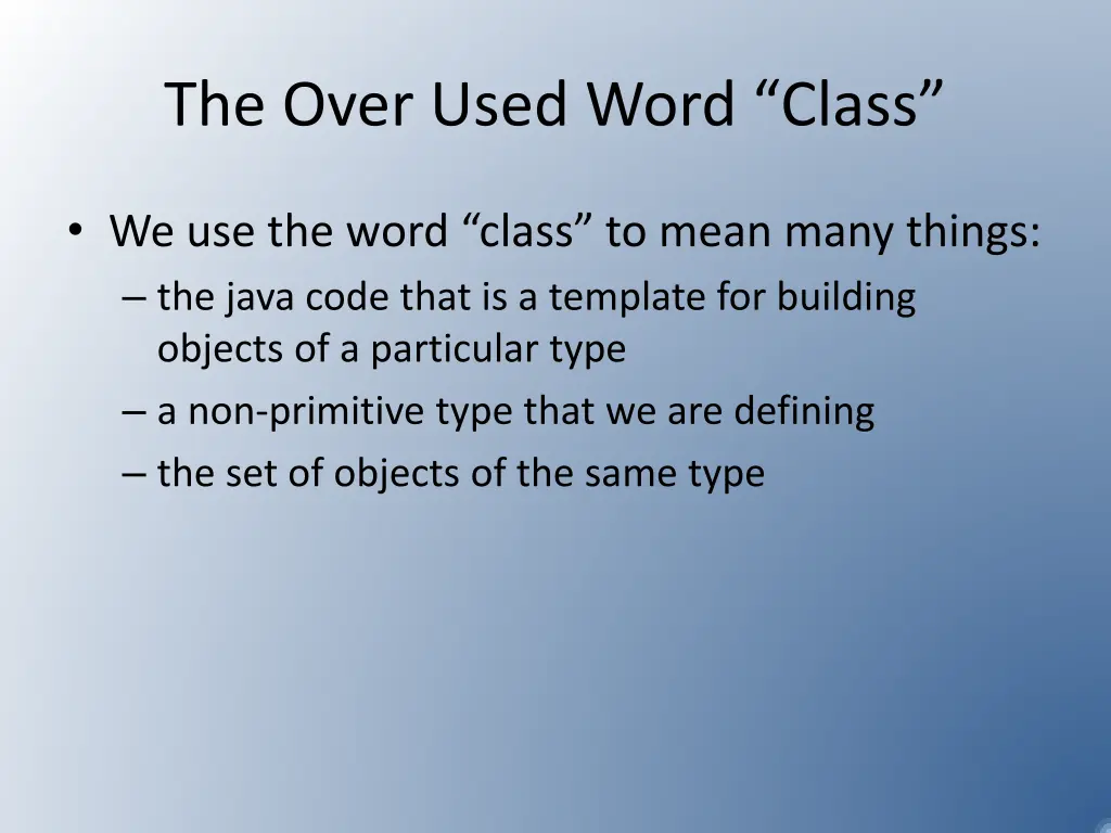 the over used word class