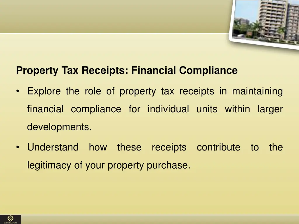 property tax receipts financial compliance