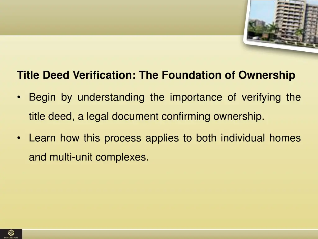 title deed verification the foundation