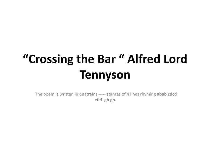 crossing the bar alfred lord tennyson