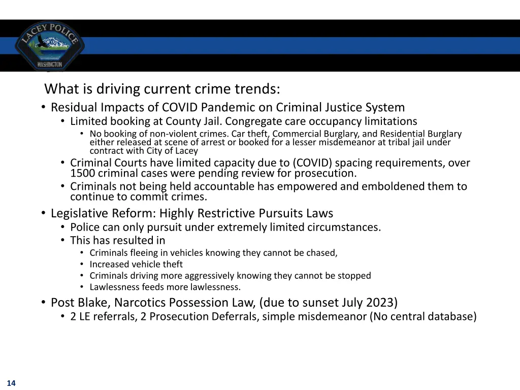 what is driving current crime trends residual