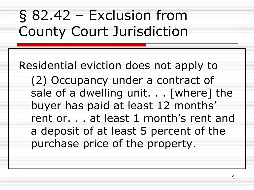 82 42 exclusion from county court jurisdiction