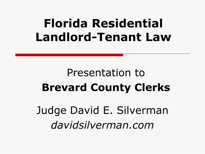 florida residential landlord tenant law