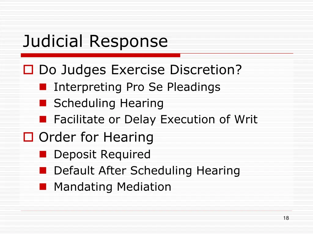 judicial response