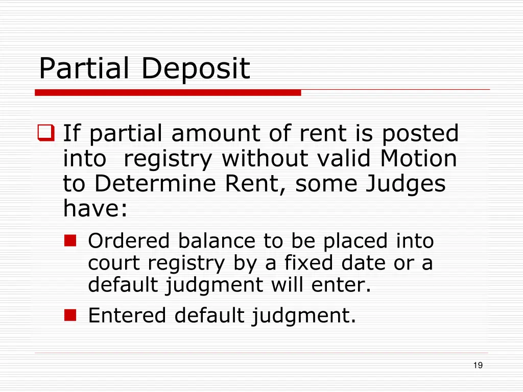 partial deposit