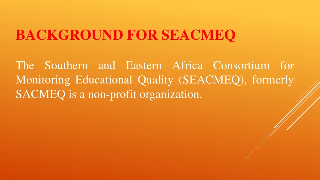 background for seacmeq