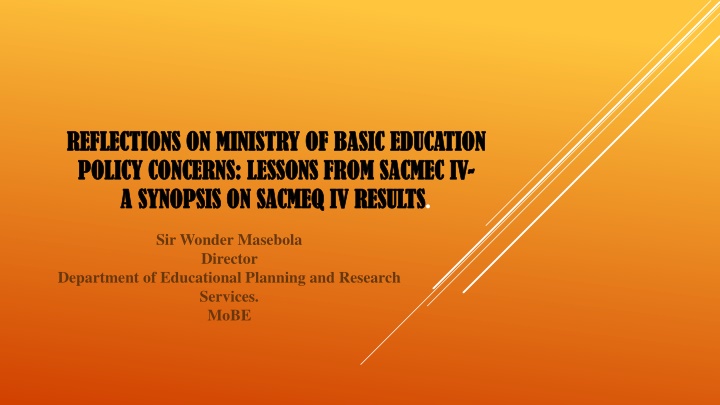 reflections on ministry of basic education